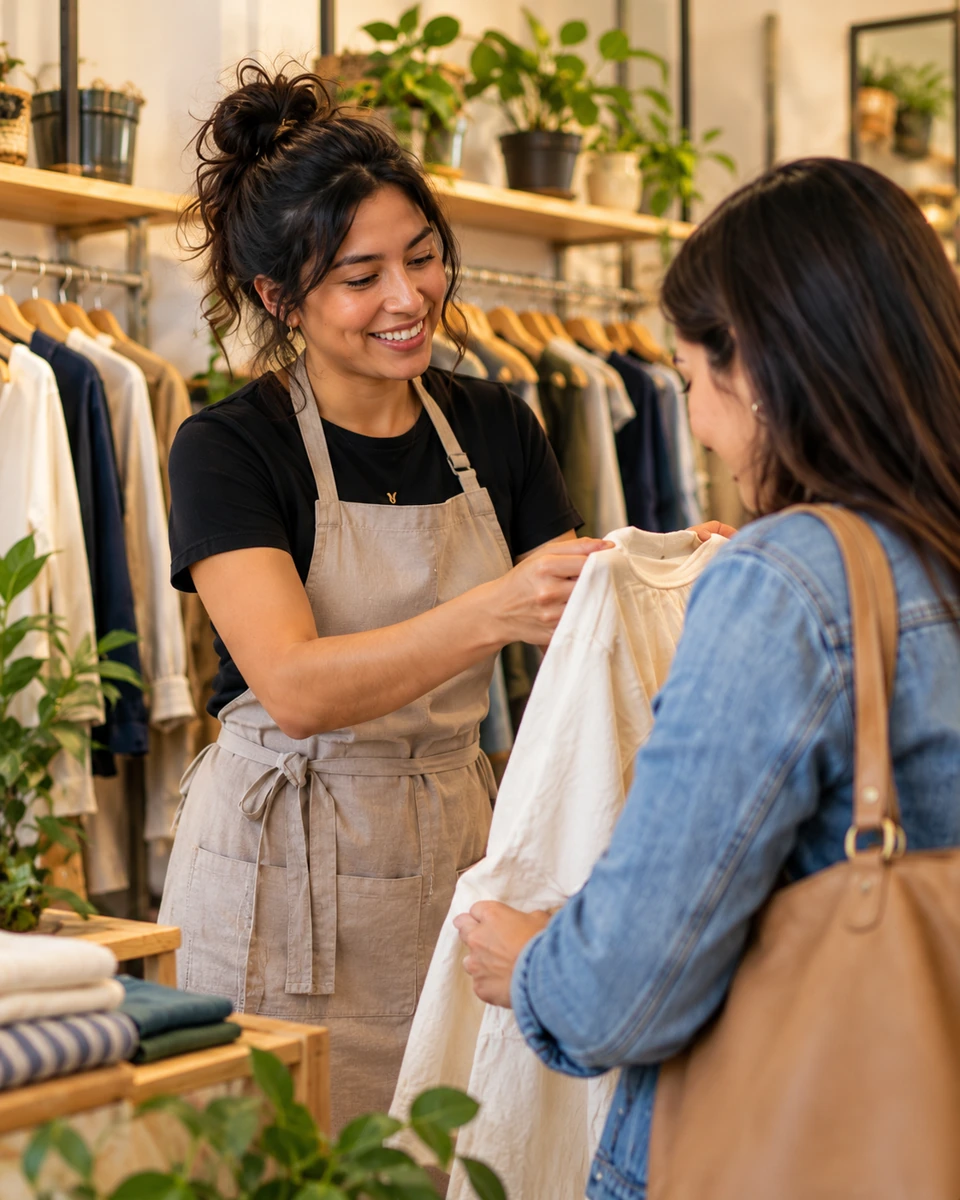 Atención cercana en una tienda de ropa
